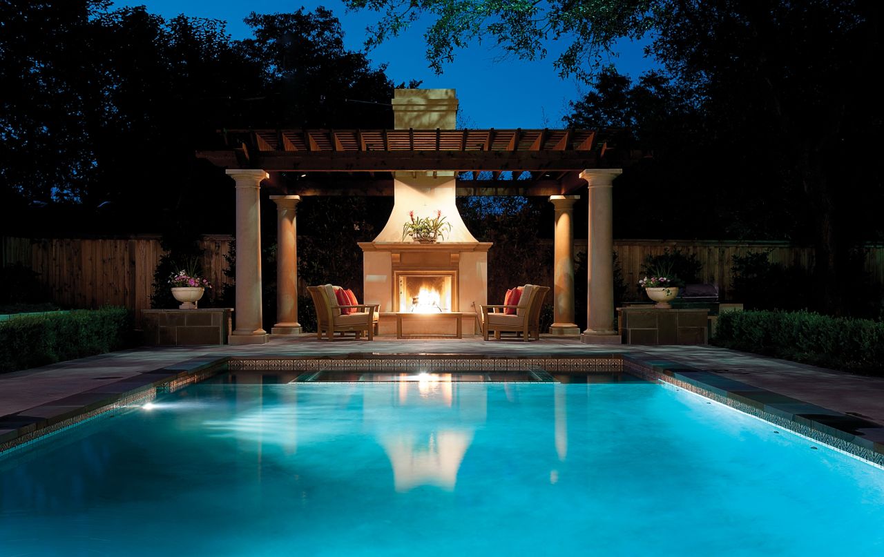 V Fine Homes Monticello 14 Pool Fireplace